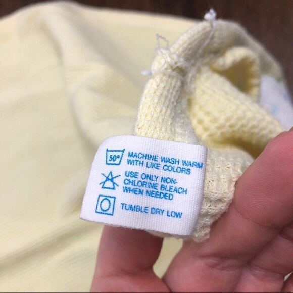 Baby Morgan J.E. Vintage Yellow Bear Towel Thermal Waffle Blanket Receiving - Picture 4 of 6